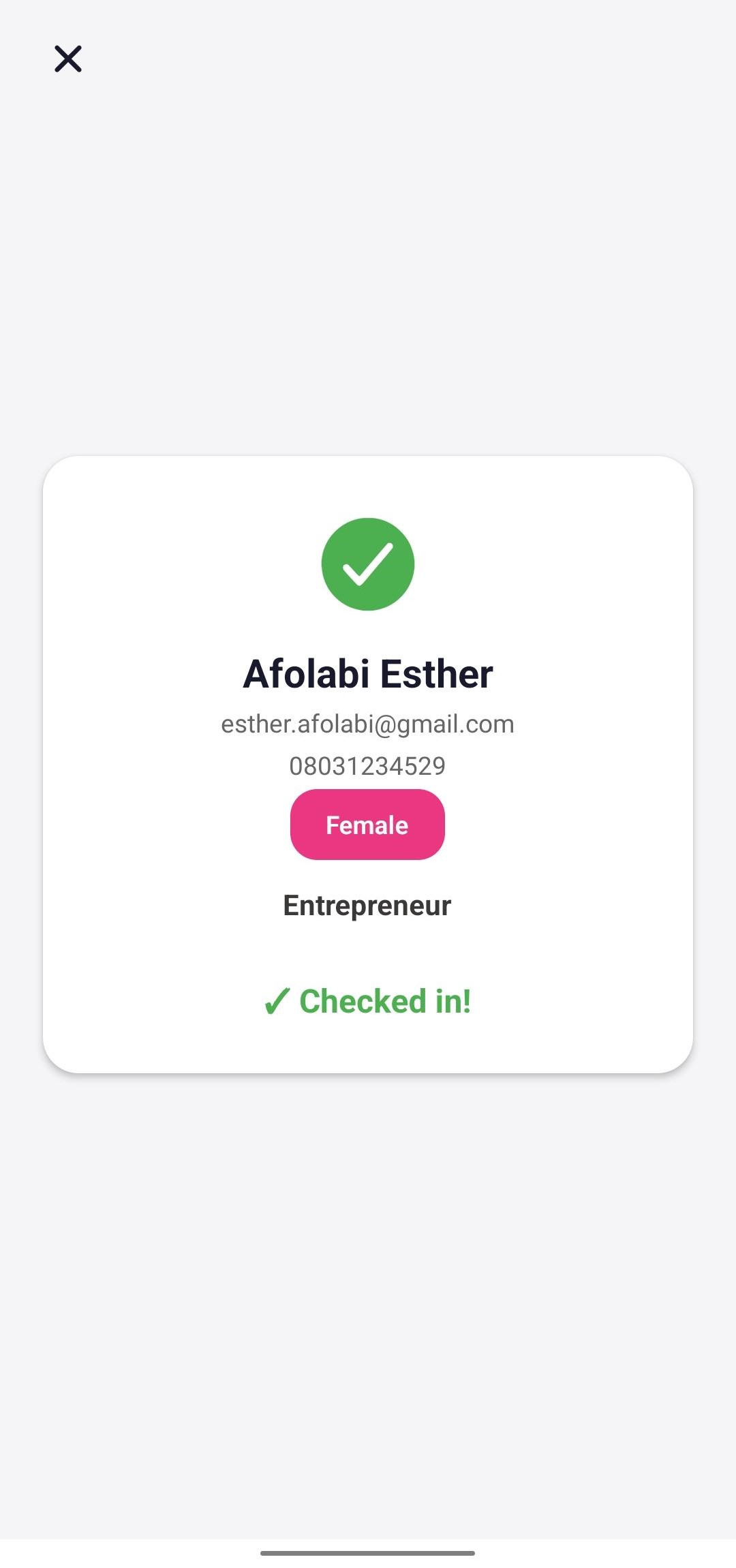 Event Access App Screenshot